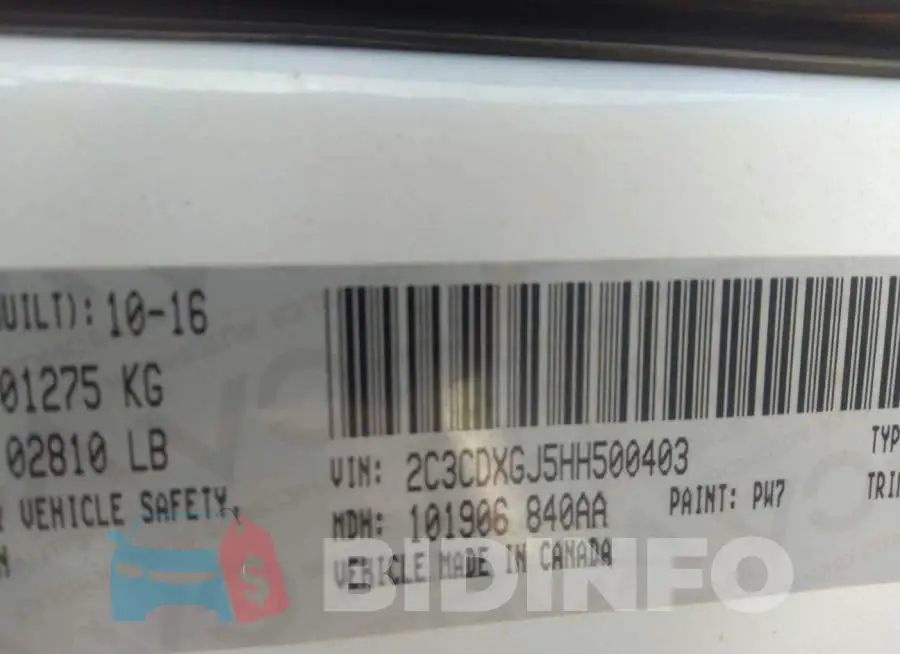 2C3CDXGJ5HH500403 Photo# 9