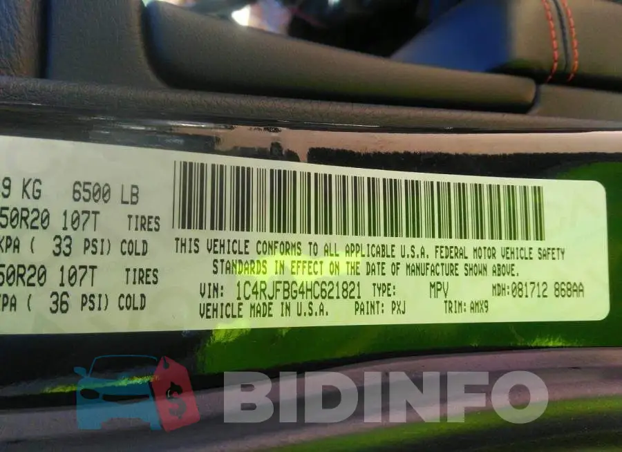1C4RJFBG4HC621821 Photo# 9