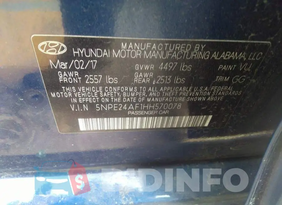 5NPE24AF1HH570078 Photo# 9