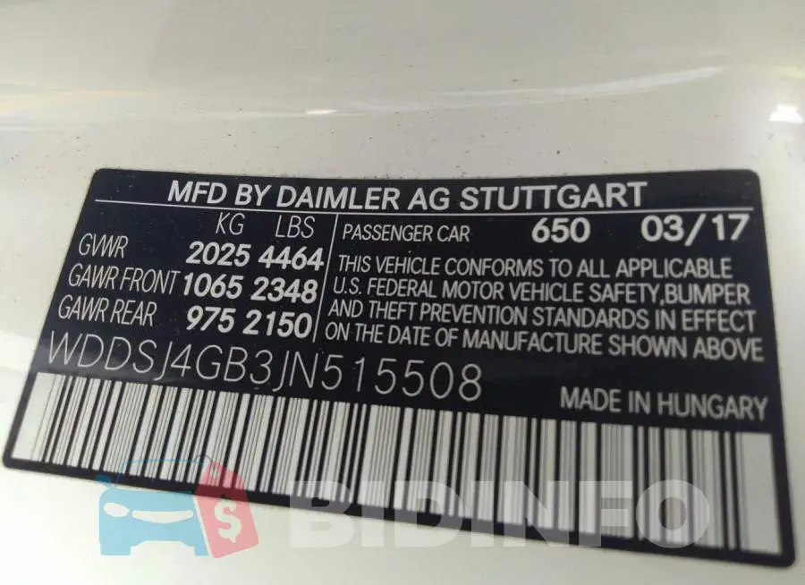 WDDSJ4GB3JN515508 Photo# 9