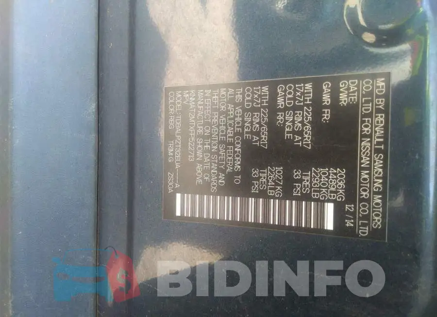 KNMAT2MTXFP522713 Photo# 9