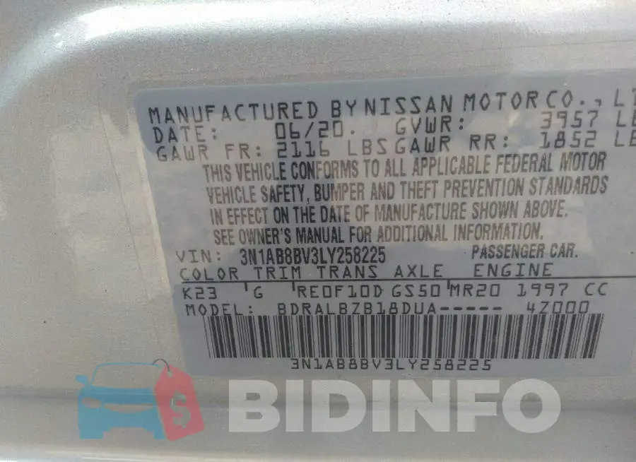 3N1AB8BV3LY258225 Photo# 9
