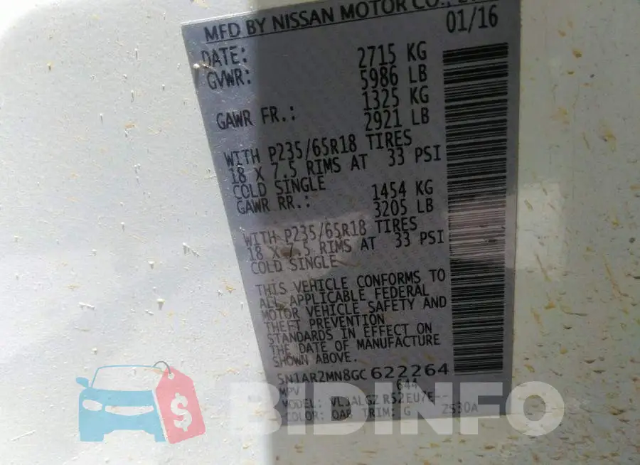 5N1AR2MN8GC622264 Photo# 9