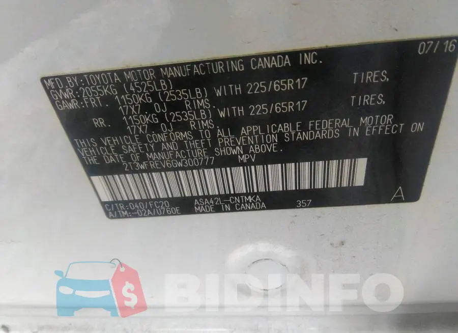 2T3WFREV6GW300777 Photo# 9
