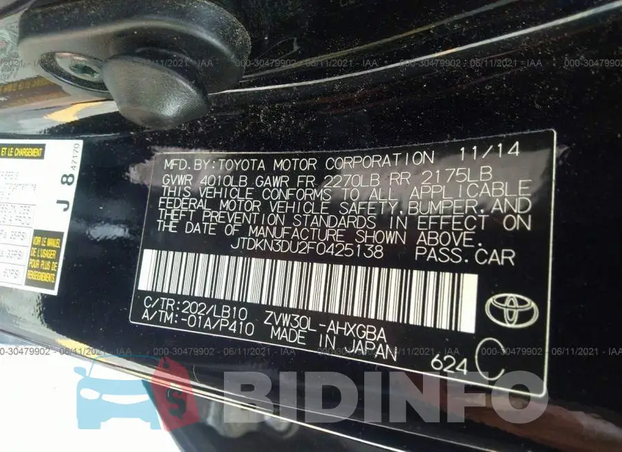 JTDKN3DU2F0425138 Photo# 9