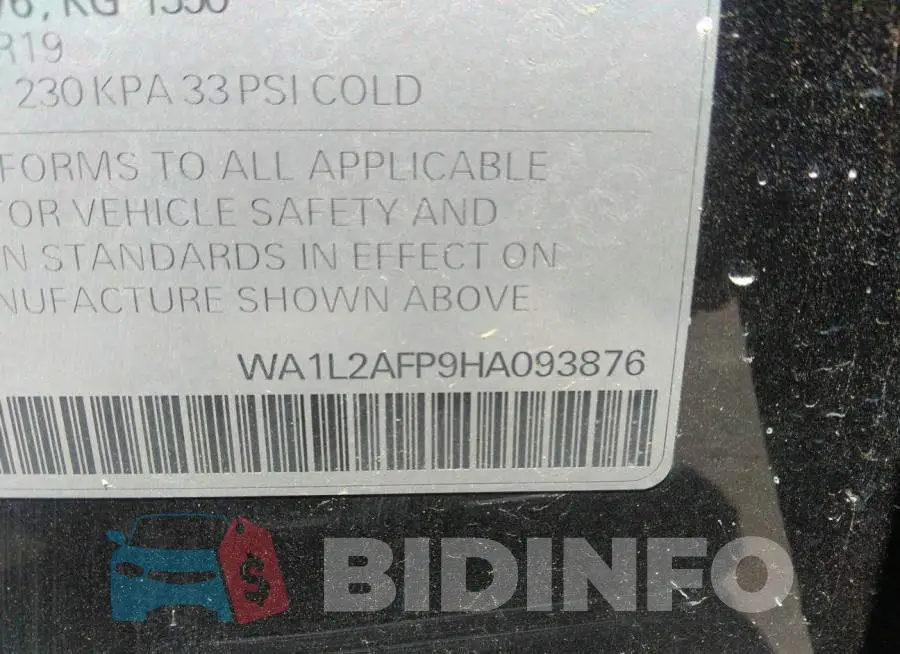 WA1L2AFP9HA093876 Photo# 9