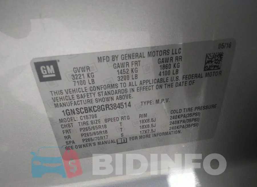 1GNSCBKC8GR384514 Photo# 9
