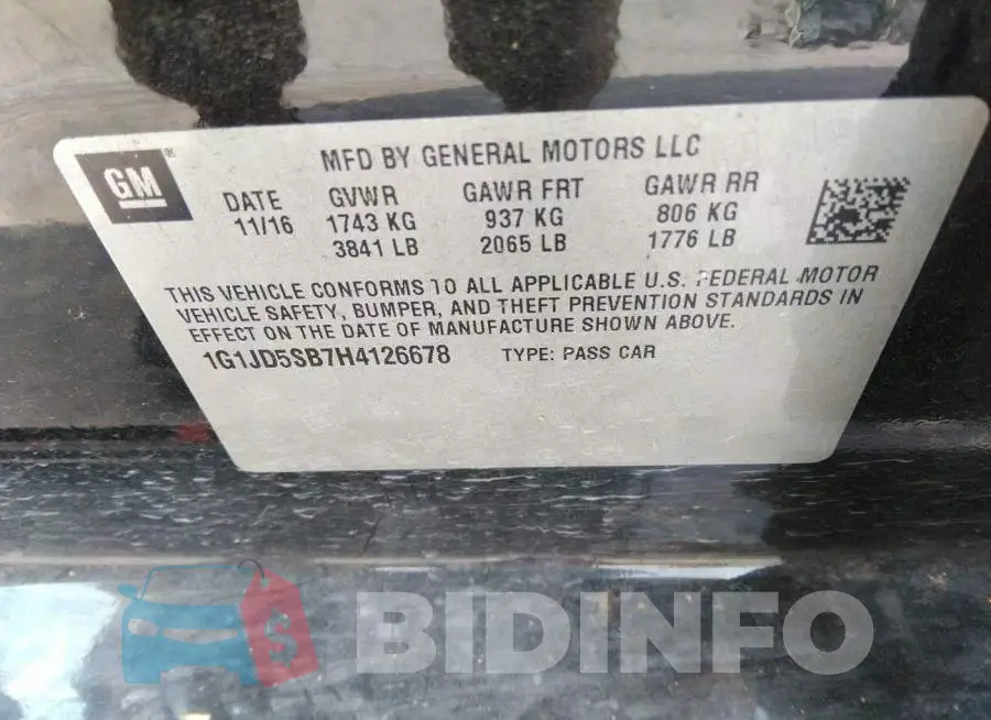 1G1JD5SB7H4126678 Photo# 9