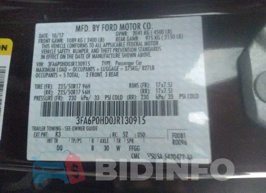 3FA6P0HD0JR130915 Photo# 9