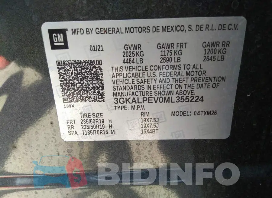 3GKALPEV0ML355224 Photo# 9
