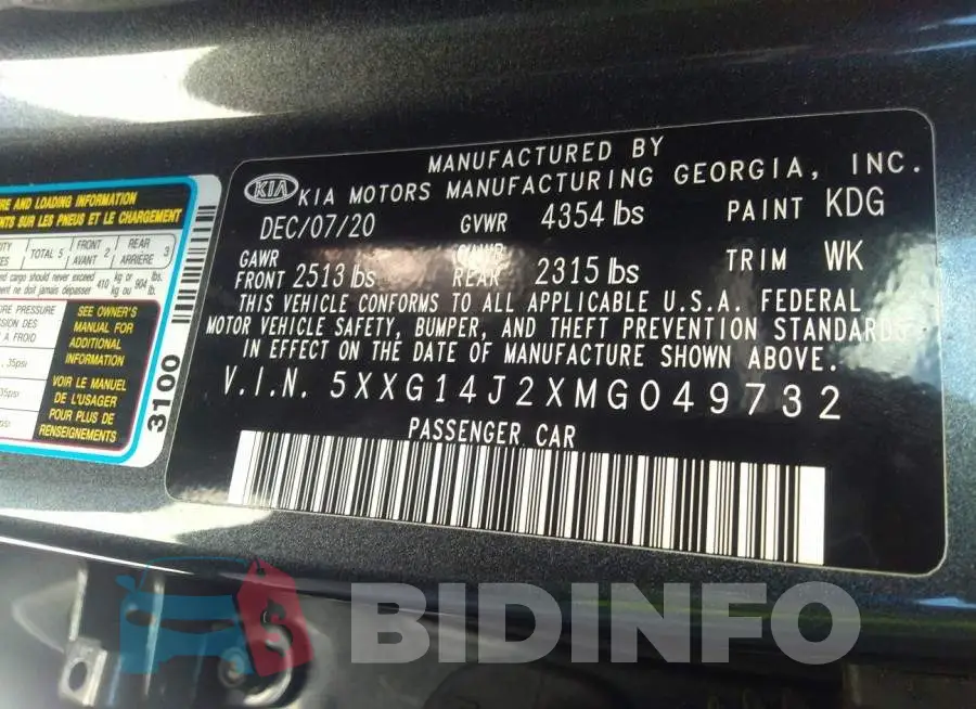 5XXG14J2XMG049732 Photo# 9