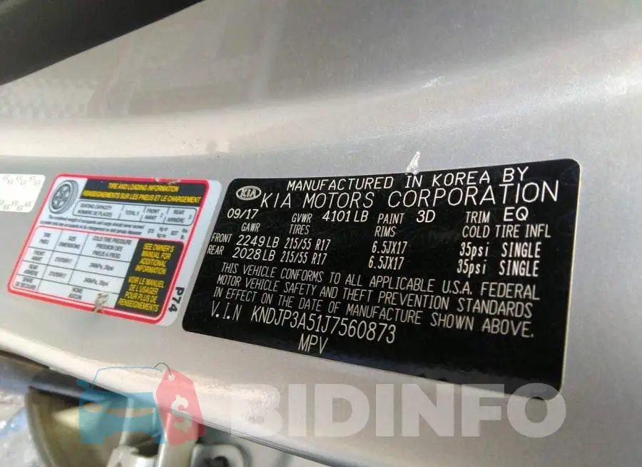 KNDJP3A51J7560873 Photo# 9