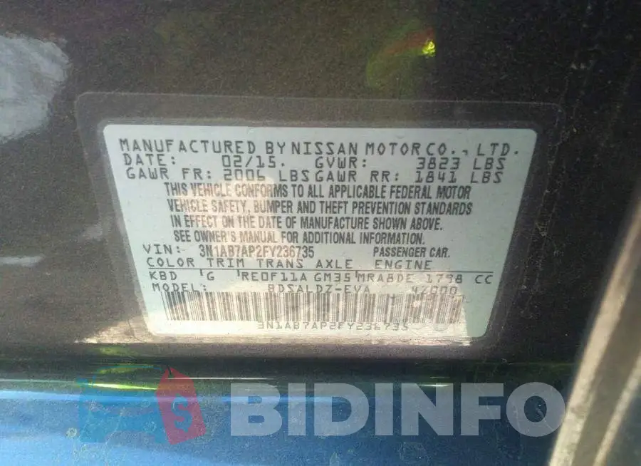 3N1AB7AP2FY236735 Photo# 9
