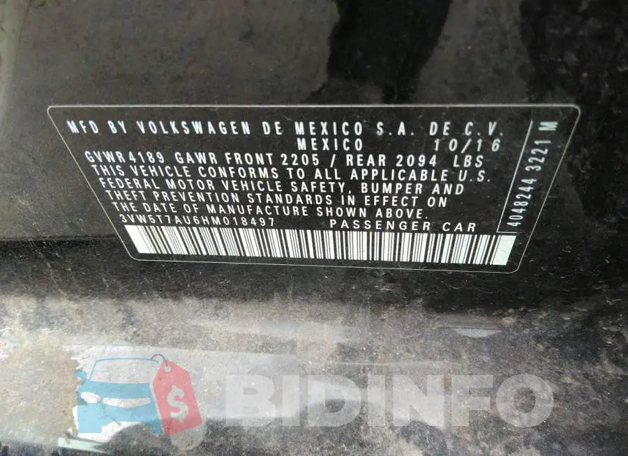 3VW5T7AU6HM018497 Photo# 9