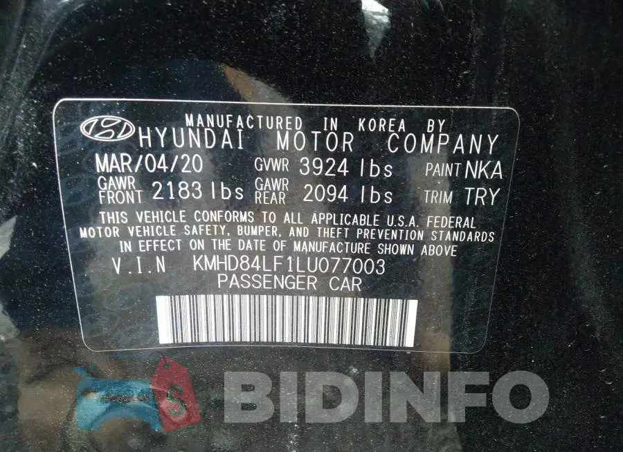 KMHD84LF1LU077003 Photo# 9