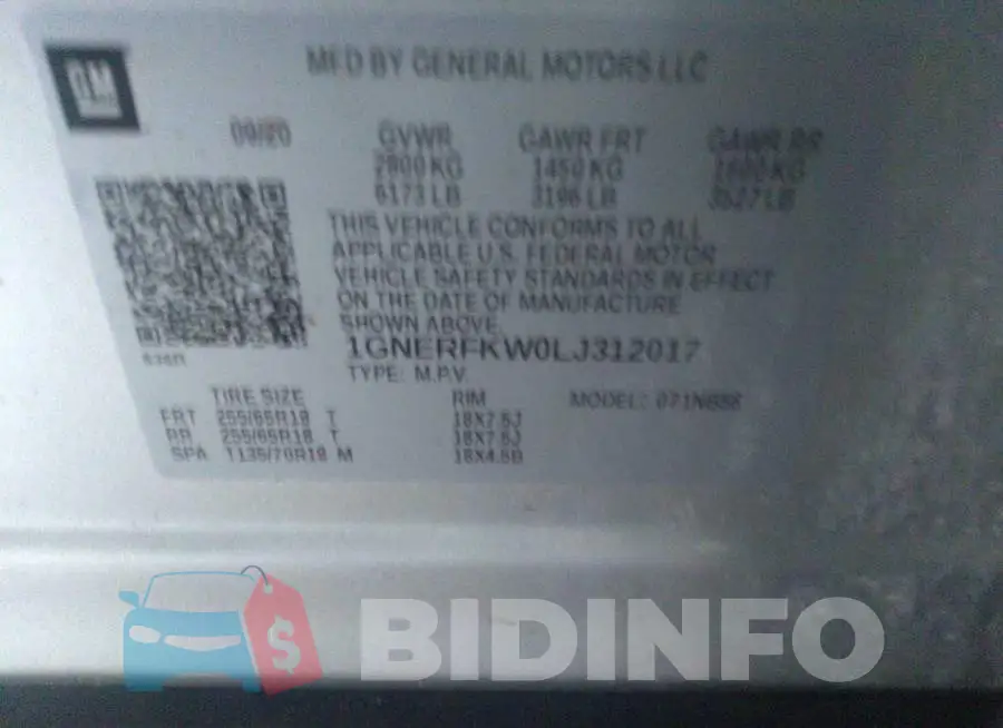 1GNERFKW0LJ312017 Photo# 9