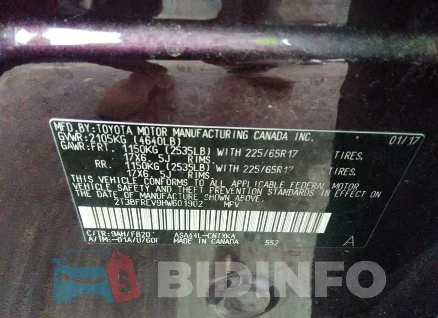 2T3BFREV9HW601902 Photo# 9