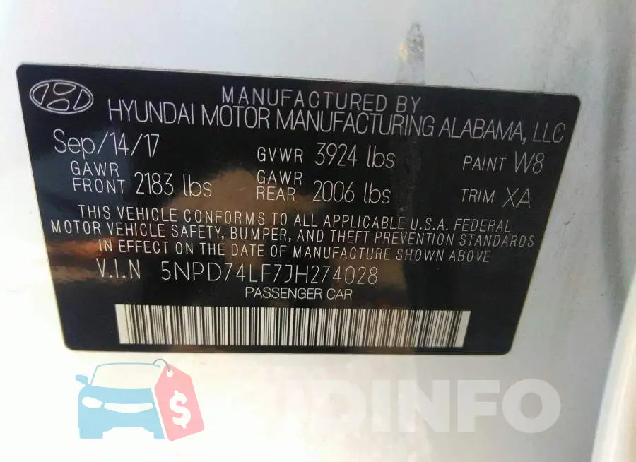 5NPD74LF7JH274028 Photo# 9