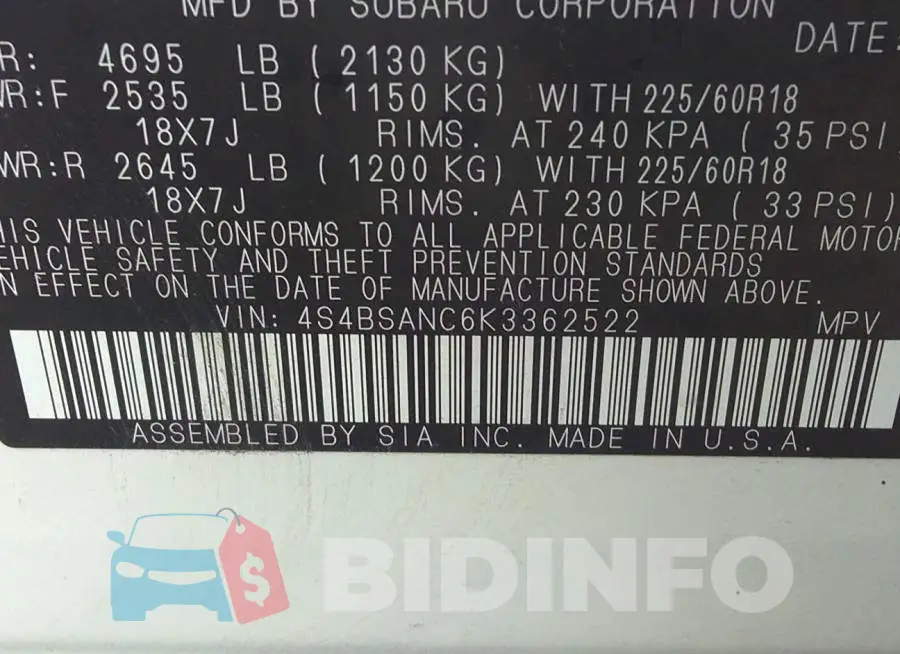4S4BSANC6K3362522 Photo# 9