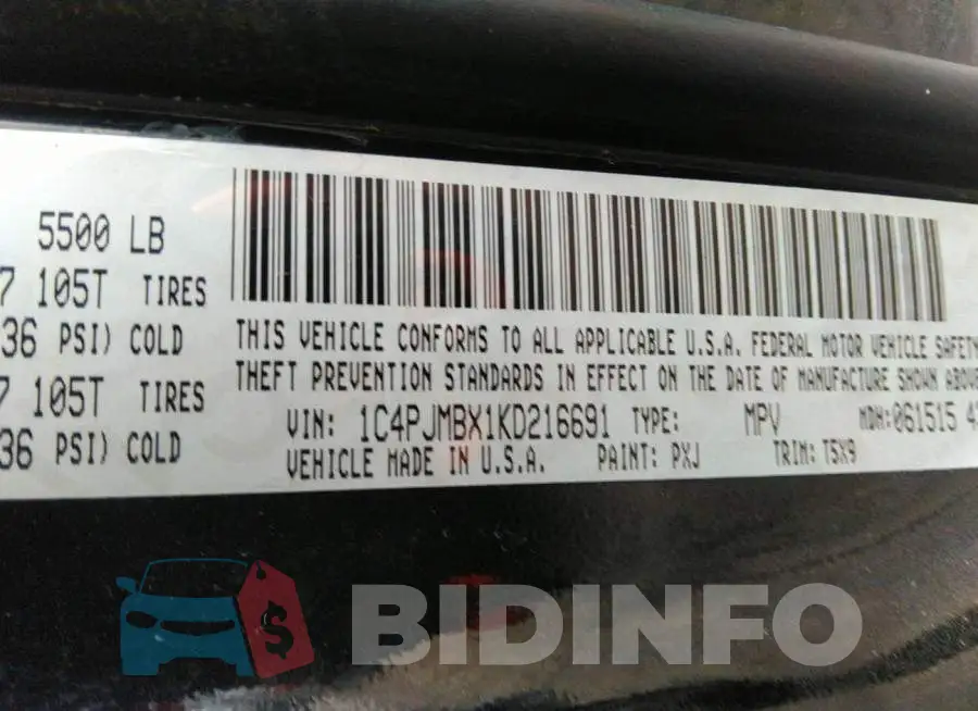 1C4PJMBX1KD216691 Photo# 9