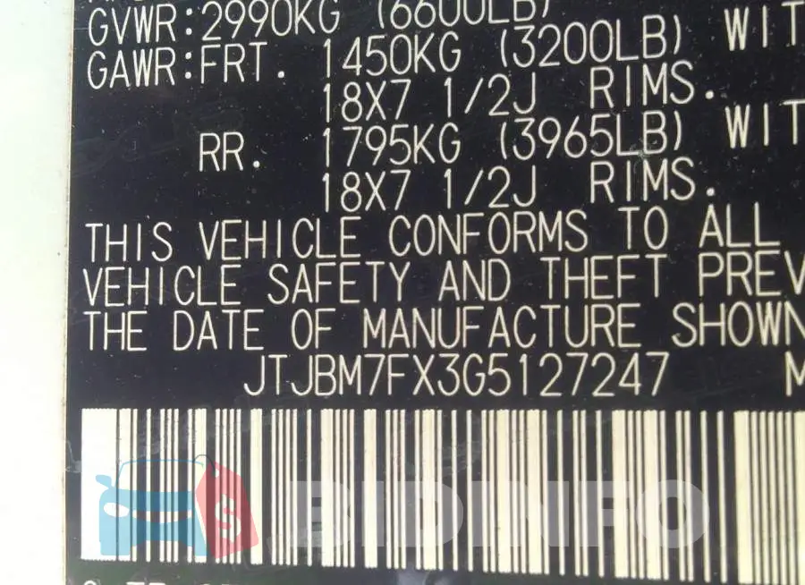 JTJBM7FX3G5127247 Photo# 9