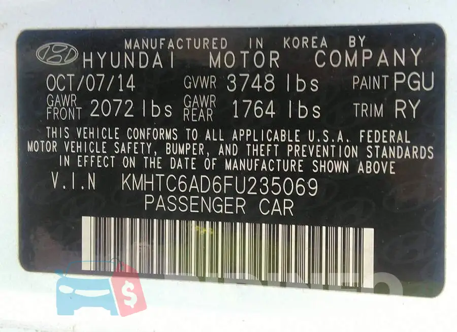 KMHTC6AD6FU235069 Photo# 9