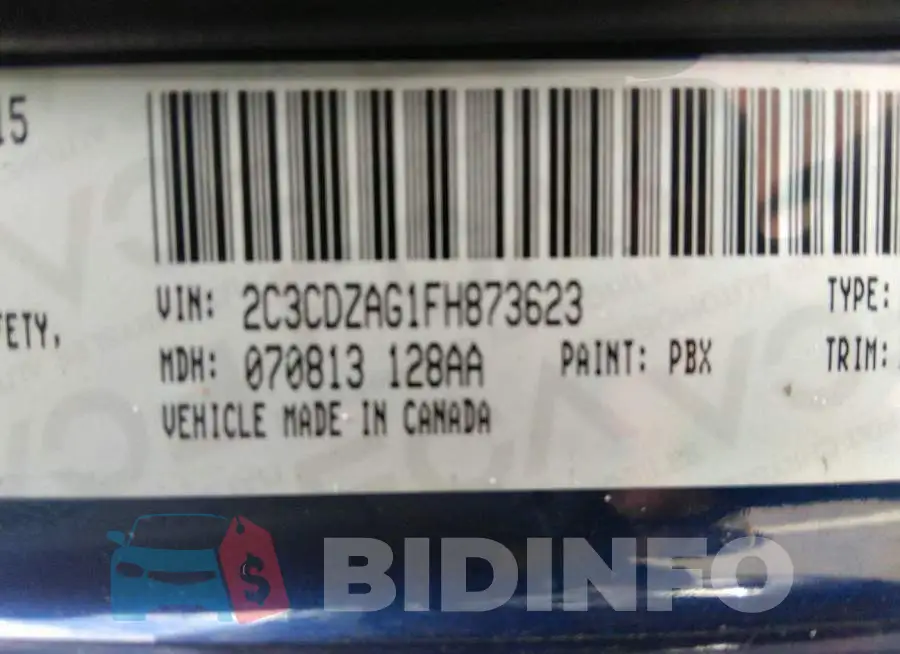 2C3CDZAG1FH873623 Photo# 9