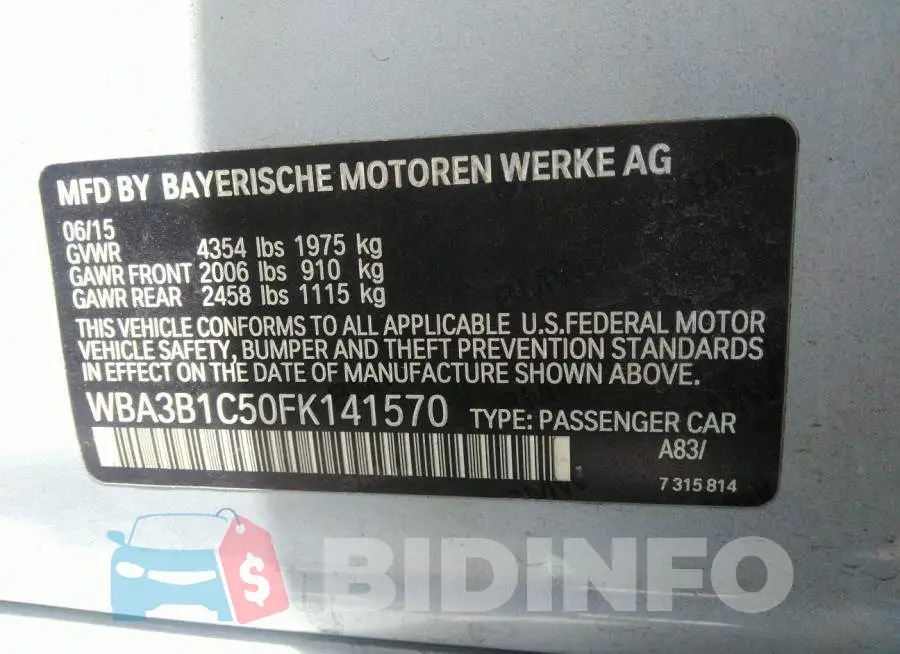 WBA3B1C50FK141570 Photo# 9