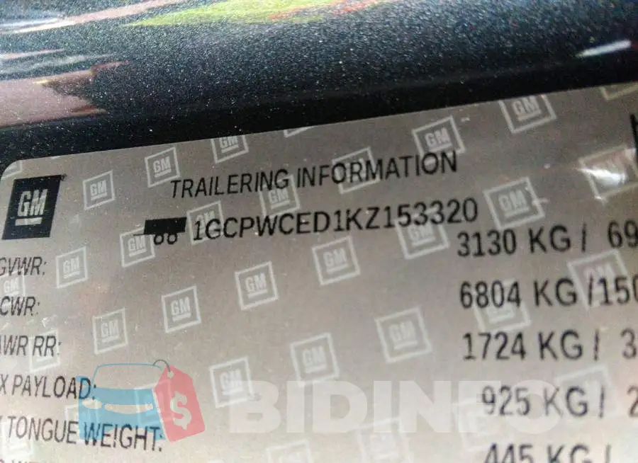 1GCPWCED1KZ153320 Photo# 9