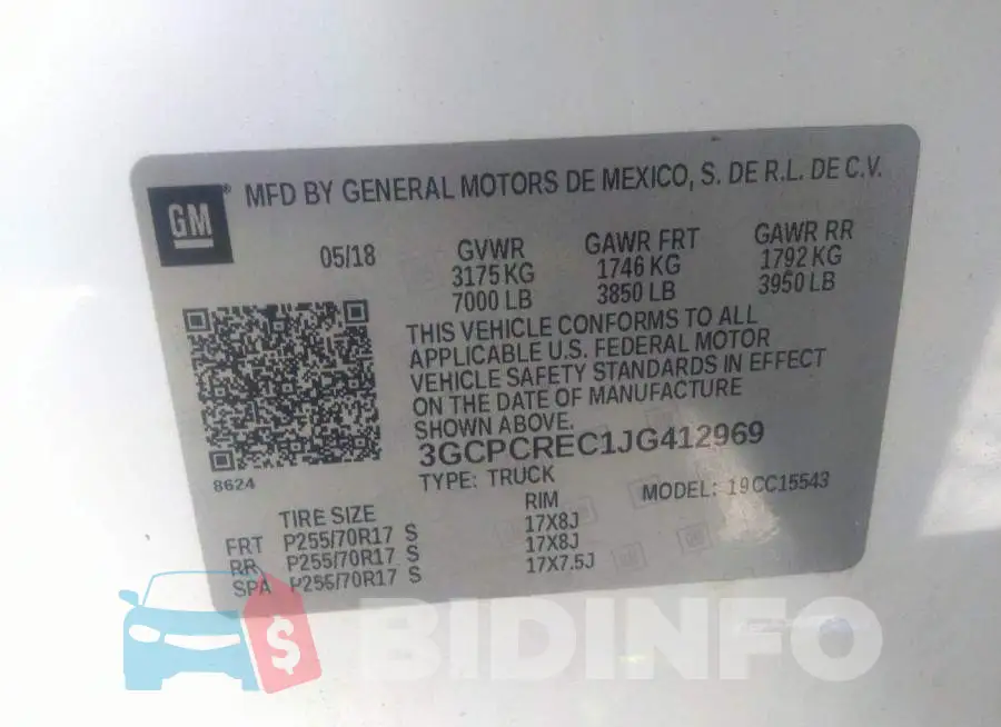 3GCPCREC1JG412969 Photo# 9