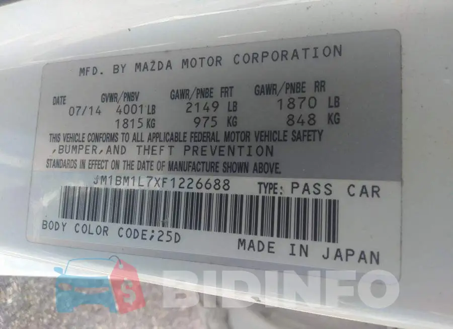 JM1BM1L7XF1226688 Photo# 9