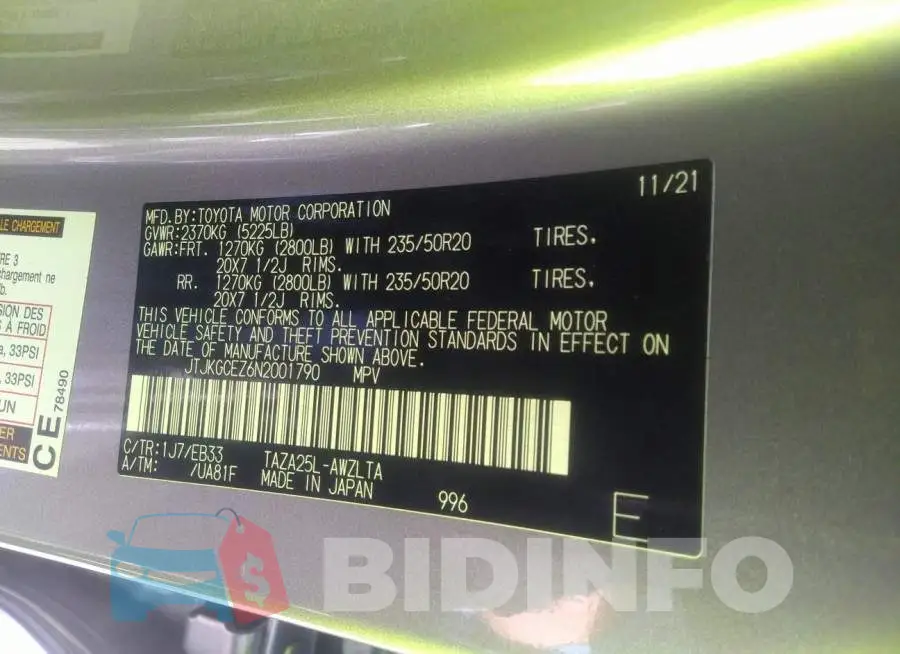 JTJKGCEZ6N2001790 Photo# 9