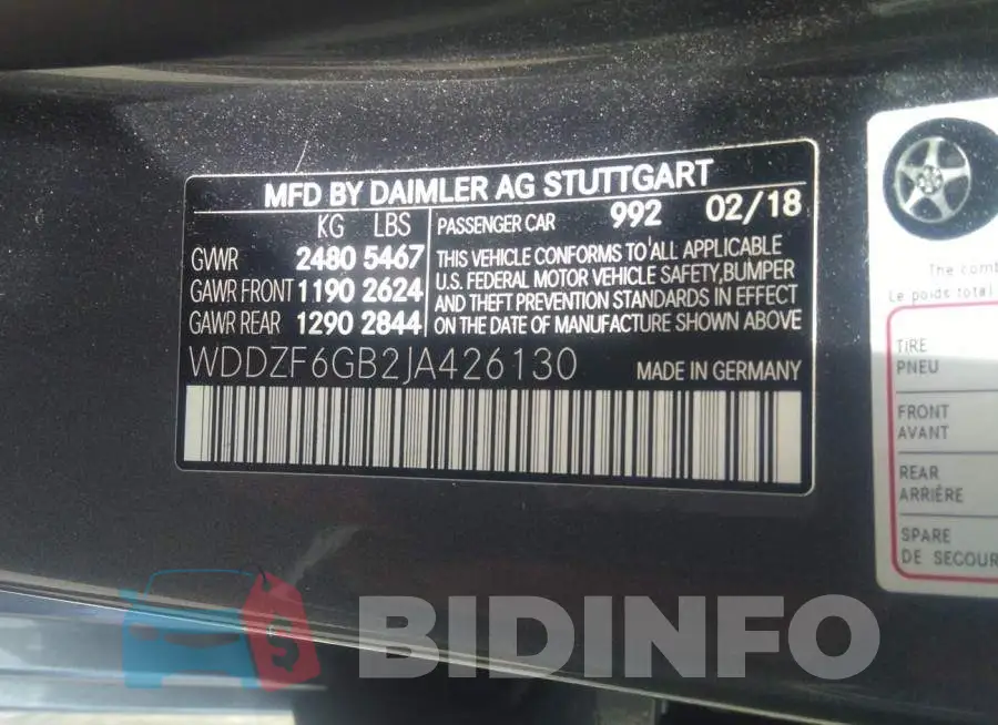 WDDZF6GB2JA426130 Photo# 9