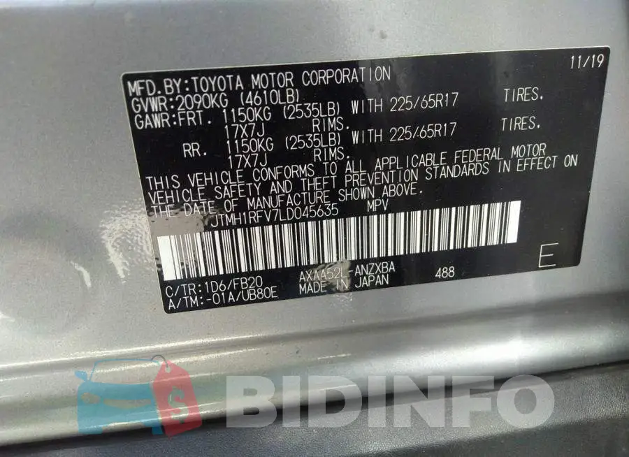 JTMH1RFV7LD045635 Photo# 9