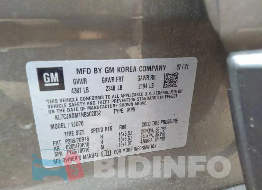 KL7CJNSM1NB502032 Photo# 9