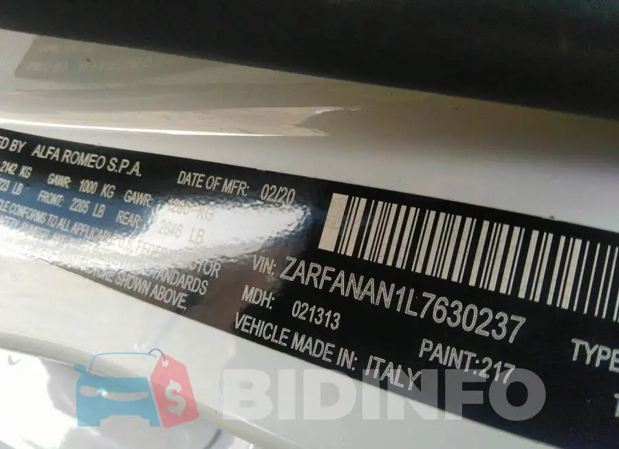 ZARFANAN1L7630237 Photo# 9
