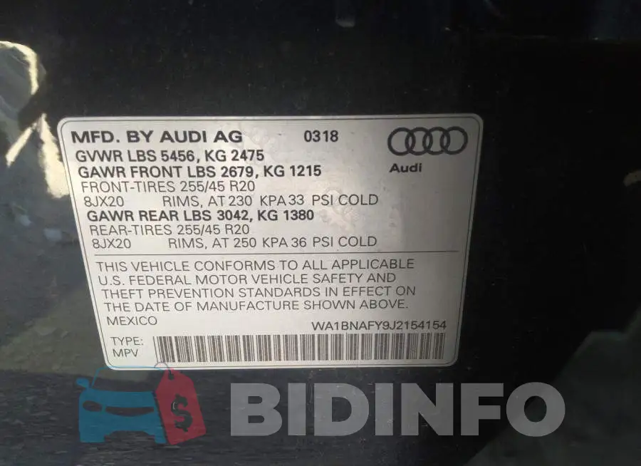 WA1BNAFY9J2154154 Photo# 9