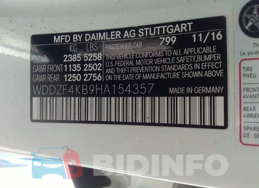 WDDZF4KB9HA154357 Photo# 9
