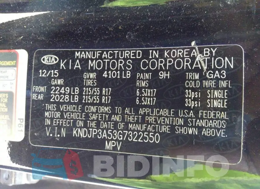 KNDJP3A53G7322550 Photo# 9