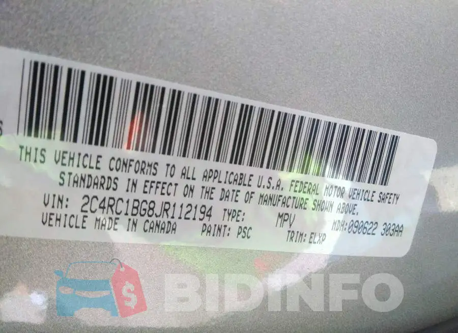 2C4RC1BG8JR112194 Photo# 9