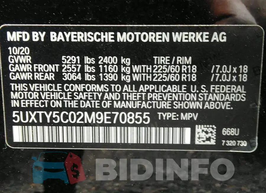 5UXTY5C02M9E70855 Photo# 9