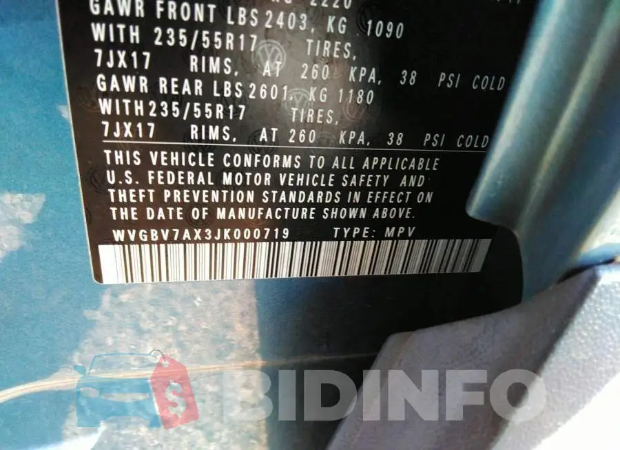 WVGBV7AX3JK000719 Photo# 9