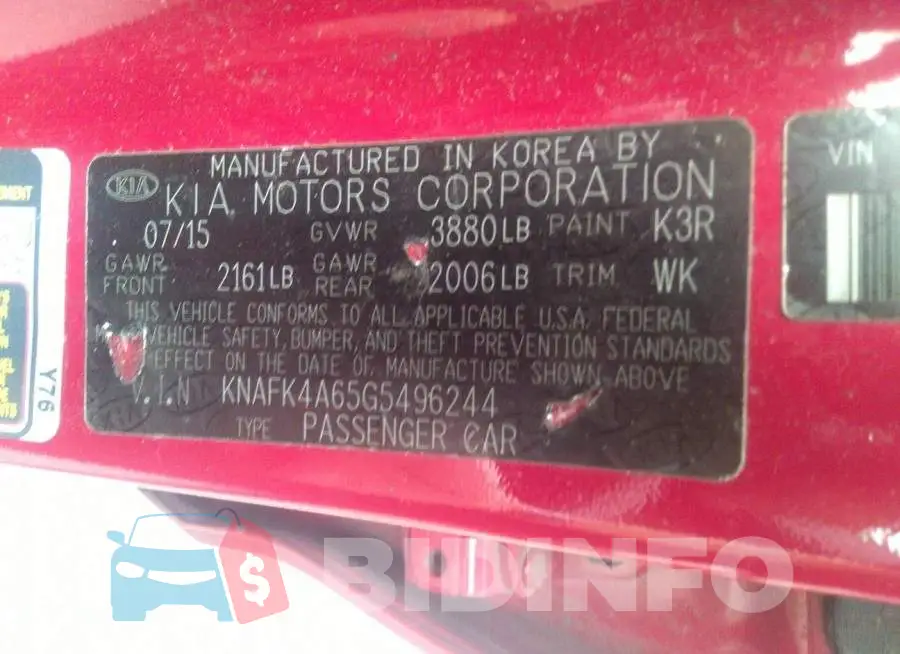 KNAFK4A65G5496244 Photo# 9