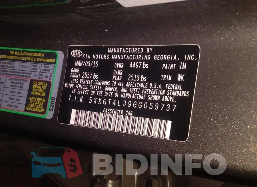 5XXGT4L39GG059737 Photo# 9