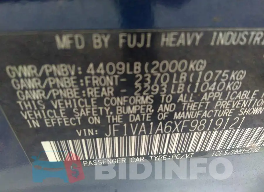 JF1VA1A6XF9819121 Photo# 9