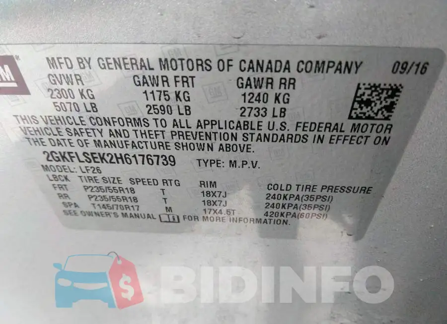 2GKFLSEK2H6176739 Photo# 9