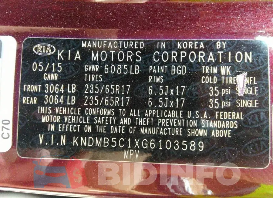 KNDMB5C1XG6103589 Photo# 9