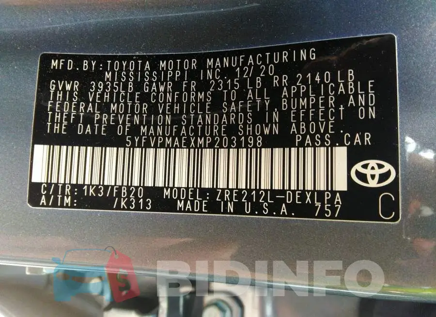5YFVPMAEXMP203198 Photo# 9
