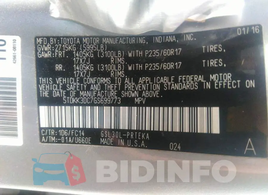 5TDKK3DC7GS699773 Photo# 9