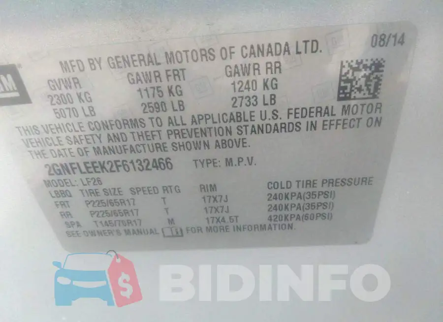 2GNFLEEK2F6132466 Photo# 9